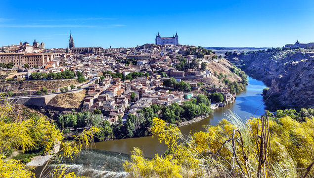 Alcazar Medieval City Tagus River Toledo Spain