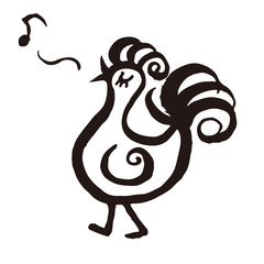 おしゃれな鶏のイラスト