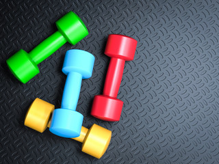 colorful dumbbells for working out 