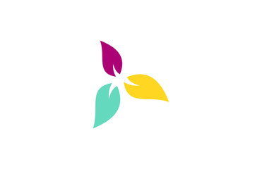 Fototapeta na wymiar leaf colorful triangle vector logo