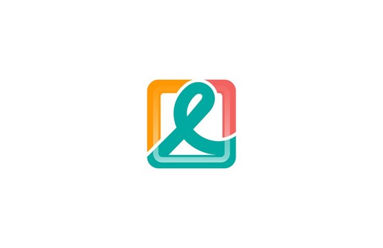 letter e square icon logo