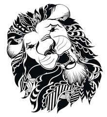 Fototapeta premium Lion head - vector sign concept illustration. 