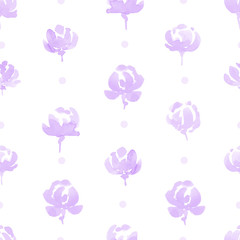 watercolor flowers seamless pattern