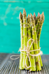 Asparagus, a bunch of fresh, green asparagus
