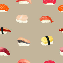 seamless pattern with sushi