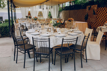 Fototapeta na wymiar Wedding banquet restaurant