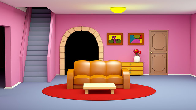 Cartoon Marina's Living Room