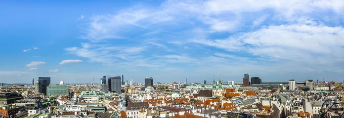 Gordijnen Aerial View Of Vienna City Skyline © travelview