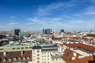 Naklejka premium Aerial View Of Vienna City Skyline