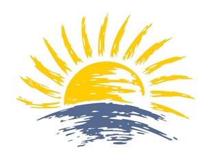 Naklejka premium słońce Świt w morzu.