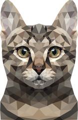 Cat head lowpoly polygon vector art