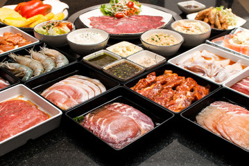 Sukiyaki Fresh Beef pork slices, Vegetable, Dinner Set
