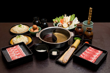 Sukiyaki Fresh Beef pork slices, Vegetable, Dinner Set - 108258753