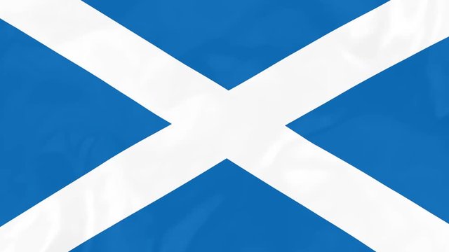 Scottish Flag - 4K Seamless Loop Animation of Waving Flag of Scotland
