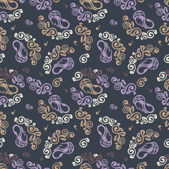 Seamless Abstract Pattern. Floral stylish background. Vector repeating texture