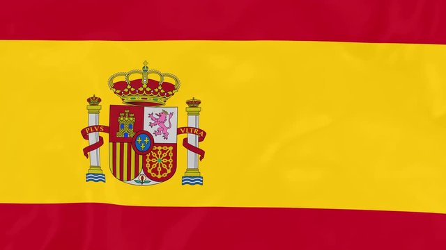 Spanish Flag - 4K Seamless Loop Animation of Waving Flag of Spain