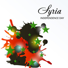 Illustration of a background for Happy Syria Independence Day.