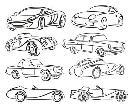 Fototapeta Logos of sports cars.