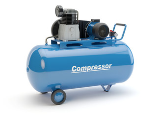 Blue Air Compressor - obrazy, fototapety, plakaty