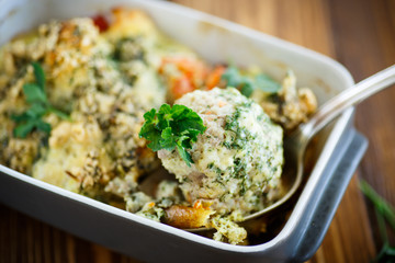 meatballs baked with vegetables