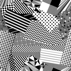 Nahtloser Vektor Hintergrund monochrom in Patchwork Optik © wendeliu