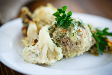 meatballs baked with cauliflower 
