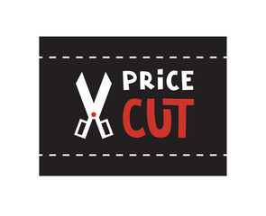  Scissors and Price cut logo. Vector illustration