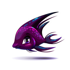 Cute fantasy black fish