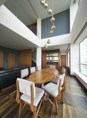  open plan living room of a luxury duplex apartment