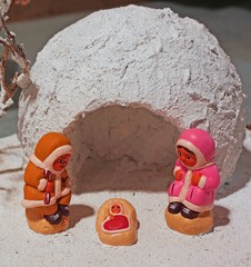 crib with the Eskimos to the north pole and a white ice igloo