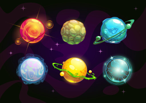 Elemental planets, fantasy space set