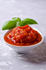Homemade sauce of vegetables