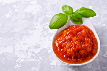 Homemade sauce of vegetables