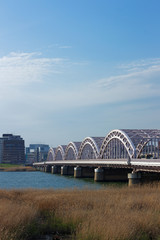 大阪 北区中津から見る十三大橋