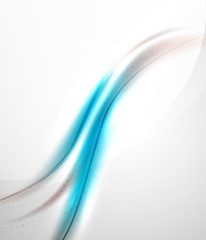 Blue glossy silk wave design template