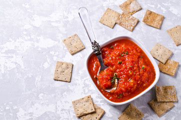 Homemade sauce of vegetables