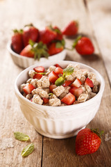 Bran with strawberry