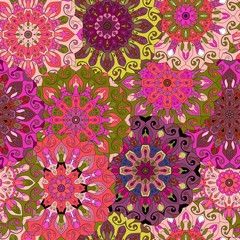 Seamless pattern. Vintage decorative elements.