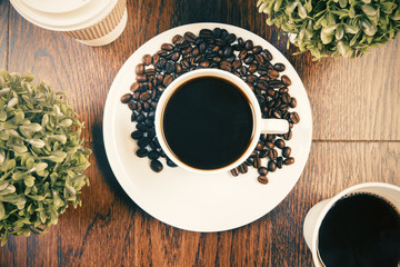 Plants and coffee top