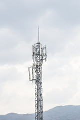 Obraz premium Mobile phone communication antenna tower