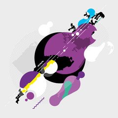 Obraz premium Abstract colored modern geometric background