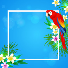 Obraz premium Tropical frame with parrot