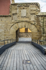 Gate of Carlos V of Revellin wall in Logroño, Spain.