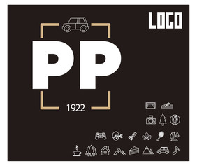 PP Initial Logo for your startup venture
