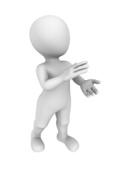 3d man applauds. 