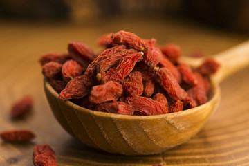 Portion of dried Goji Berries (also known as Wolfberry)
