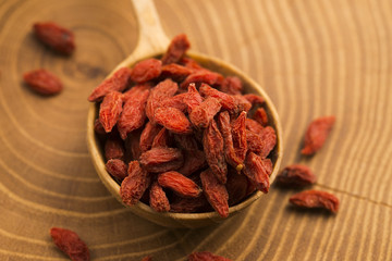 Portion of dried Goji Berries (also known as Wolfberry)
