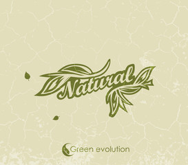 vintage green background with the words Natural sign
