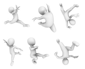 3d small people dance. 