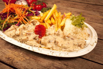Turkish food on the wooden table